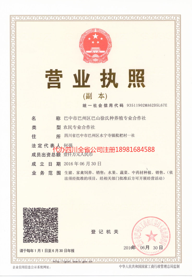 陕西陕西巴山徐氏种养殖专业合作社